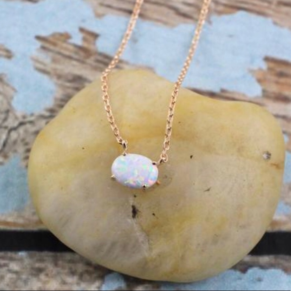 Erika Opal Stone Necklace, 18k gold plated